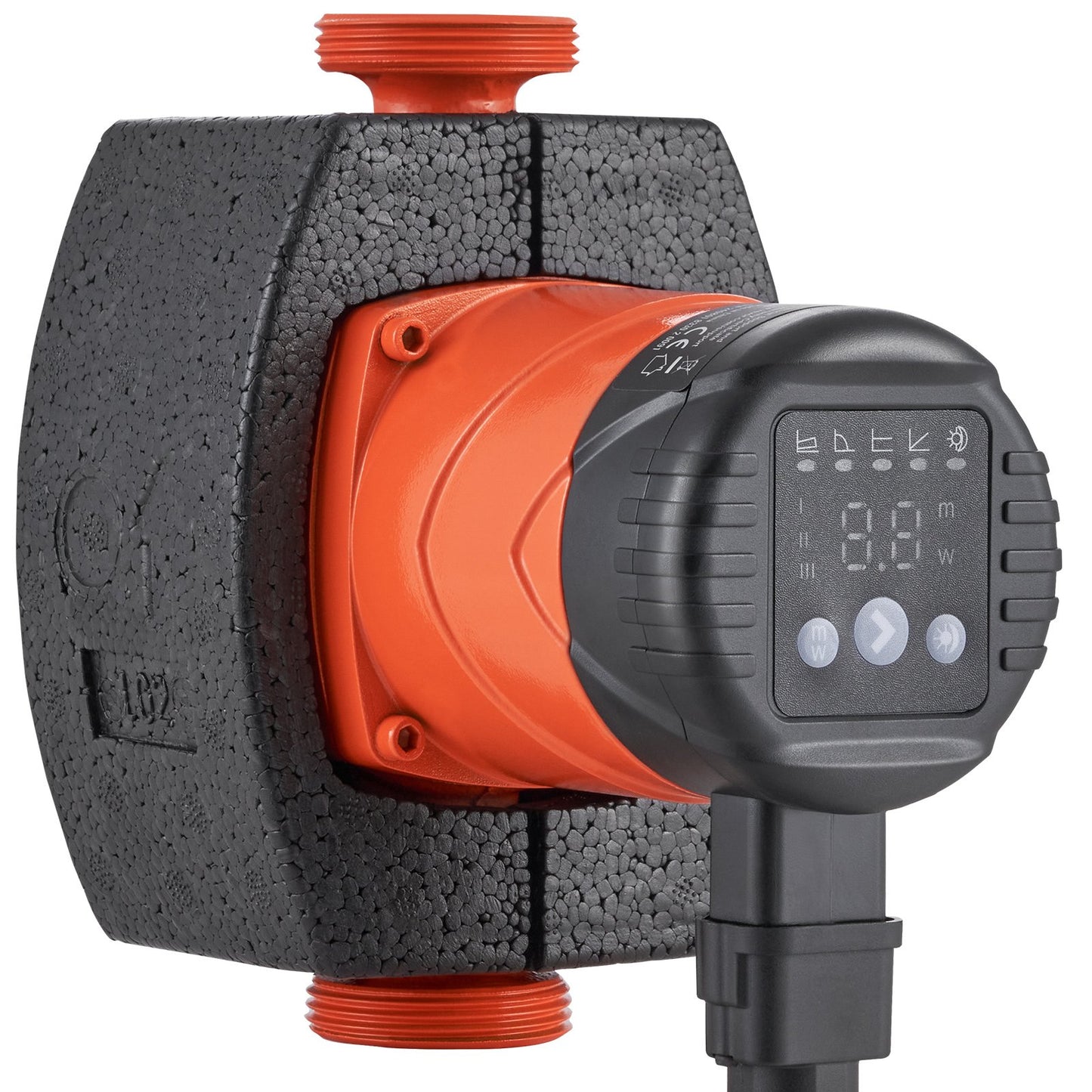 Hot Water Circulation Pump Energy Efficient High Efficiency Circulation Pump ECM Permanent Magnet Motor 220V 45W, 60 L/min Max Flow Rate, 6m Max Head Lift, 1-1/2" Threaded Connection, 5 Intelligent Control Modes Low Noise