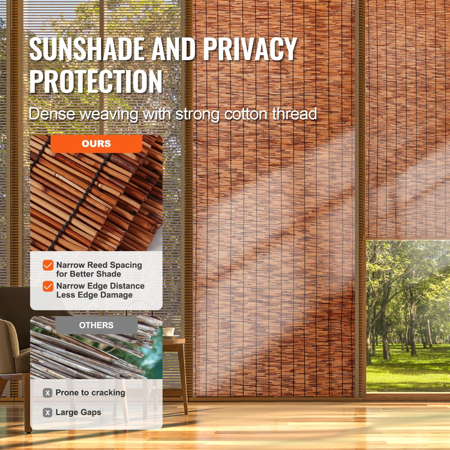 2-pack vassstaket Landscaping Privacy Blind stängselskärm 16,4' x 4'