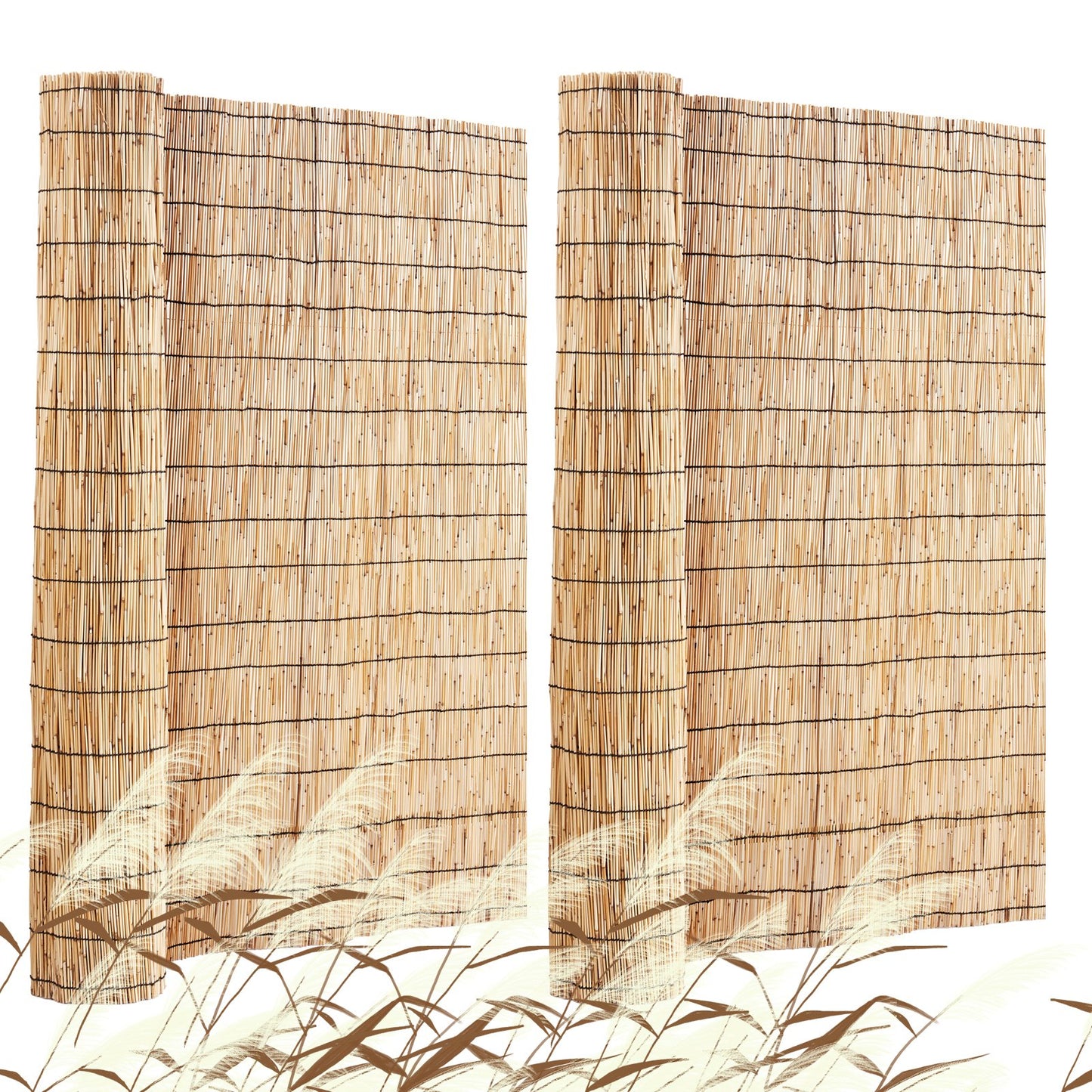 2-pack Reed Fence Landscaping Privacy Blind Fence Screen 16.4' x 4'