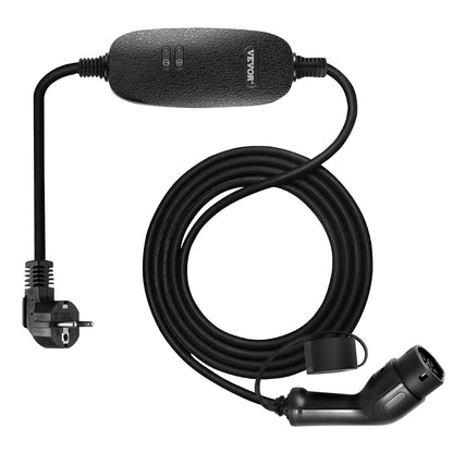 Bärbar elbilsladdare, typ 2 10A, elfordonsladdare 6 meter laddningskabel med UK 3-stiftskontakt, IP66 Max vattentät nivå, 3kW 250V IEC 62196-2 Home EV Laddningsstation med bärväska, CE