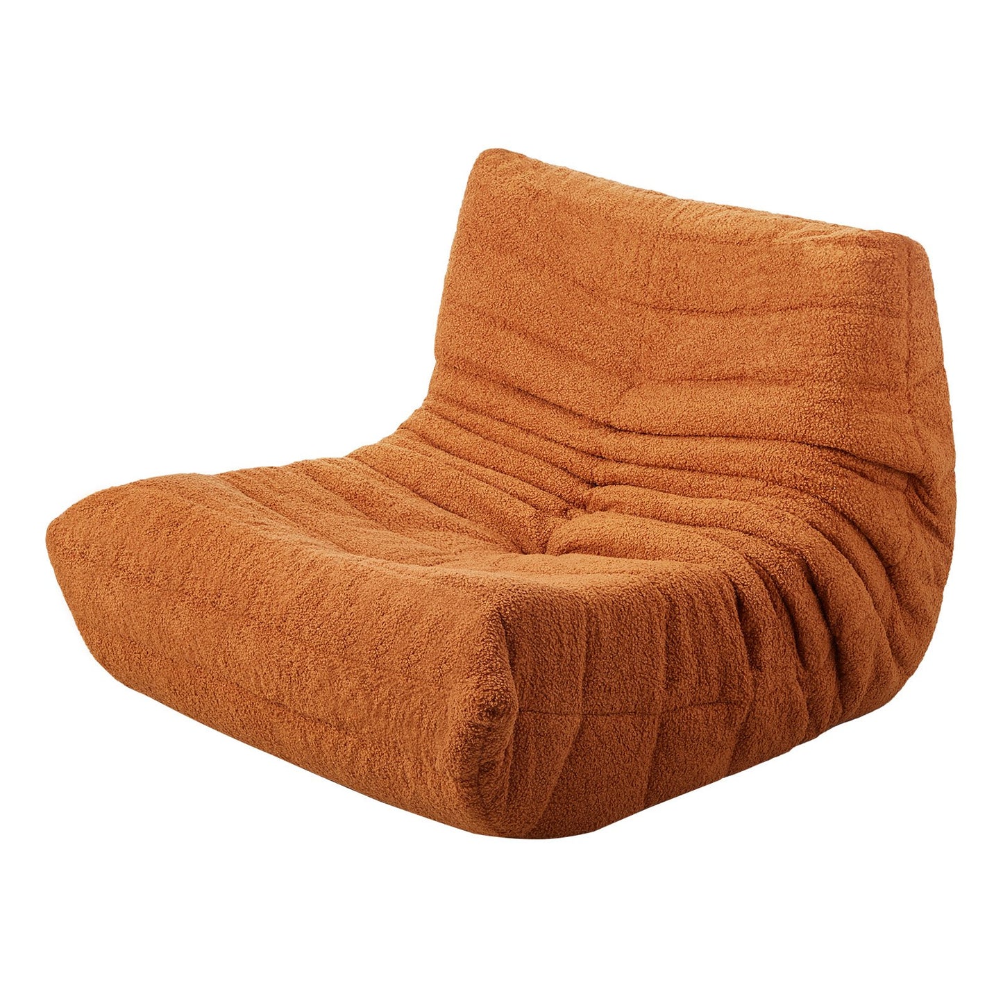 L-formad Bean Bag Stol med mjuka armstöd och förvaringsficka Brun