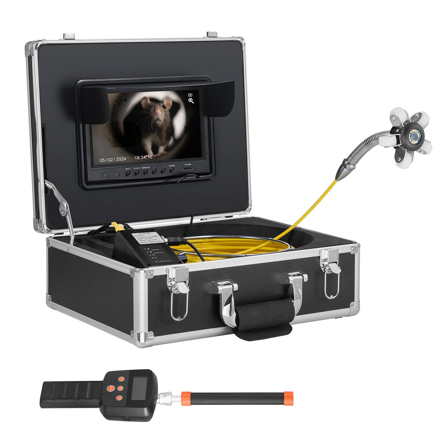 Sewer Camera 98ft Self-Leveling Sewer Camera with 512Hz Locator 36X Zoom
