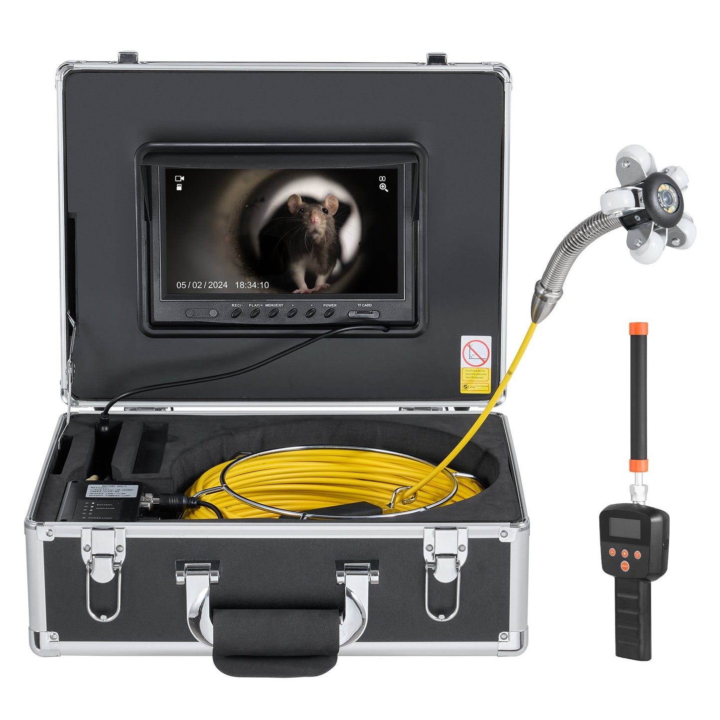 Sewer Camera 98ft Self-Leveling Sewer Camera with 512Hz Locator 36X Zoom