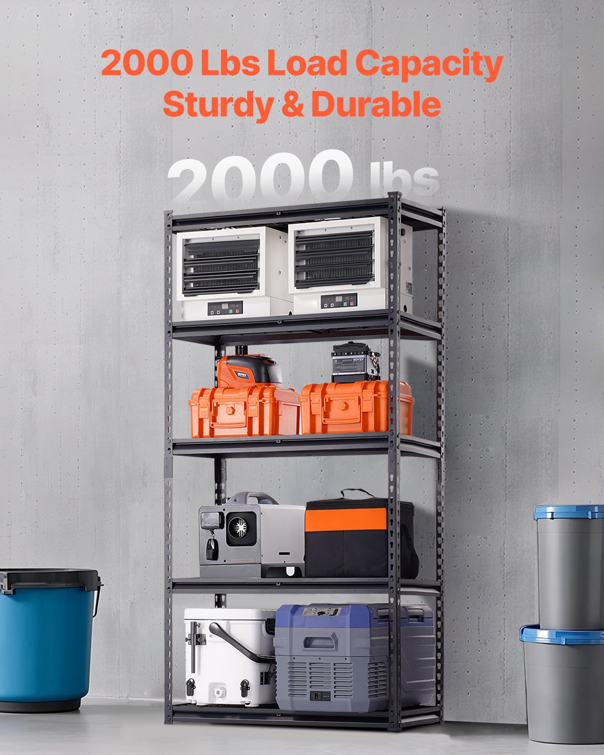 Storage Shelves 5-Tier Adjustable Heavy Duty Garage Shelf 2000 lbs