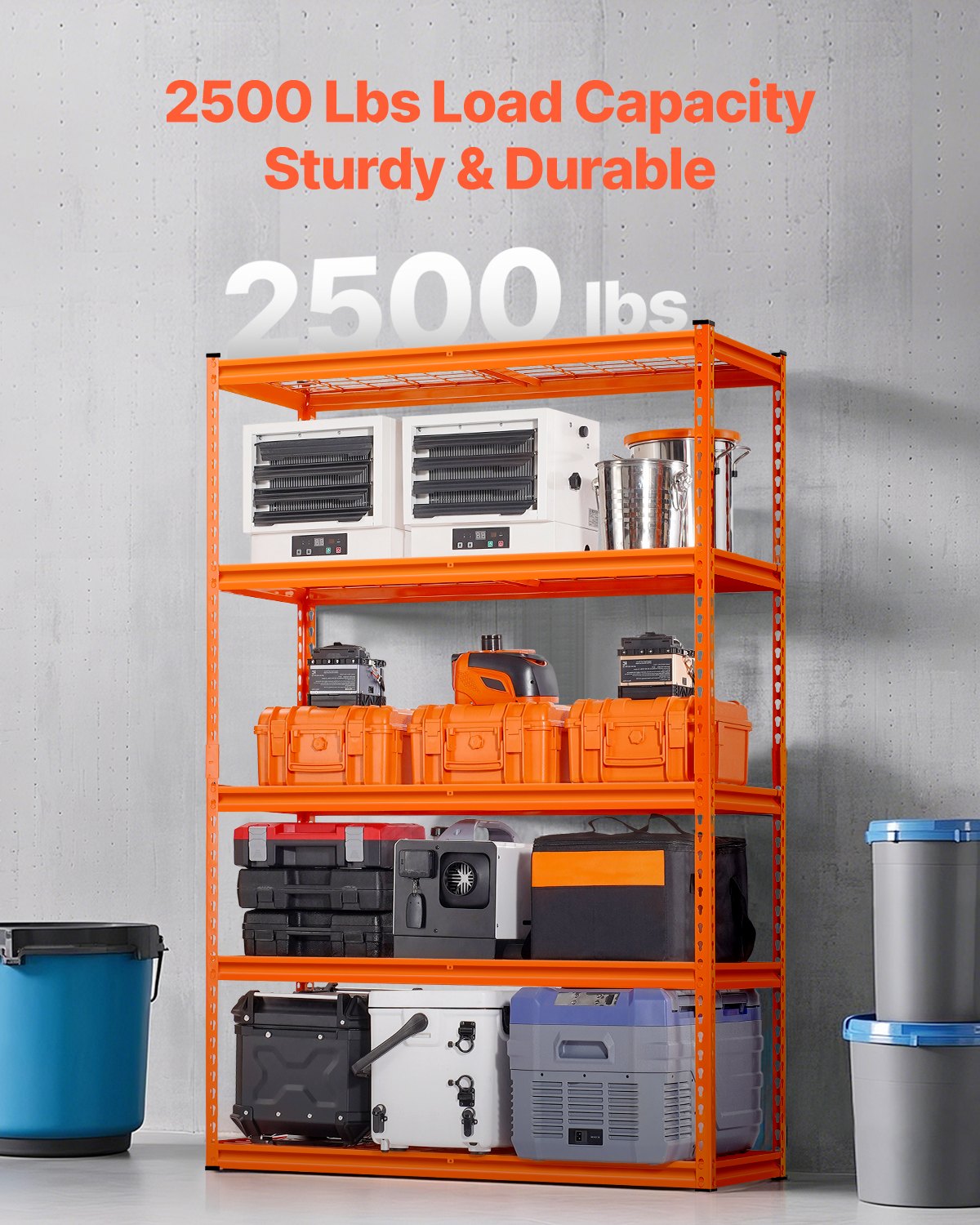 Förvaringshyllor 5-vånings Justerbar Heavy Duty Garagehylla 2500 lbs