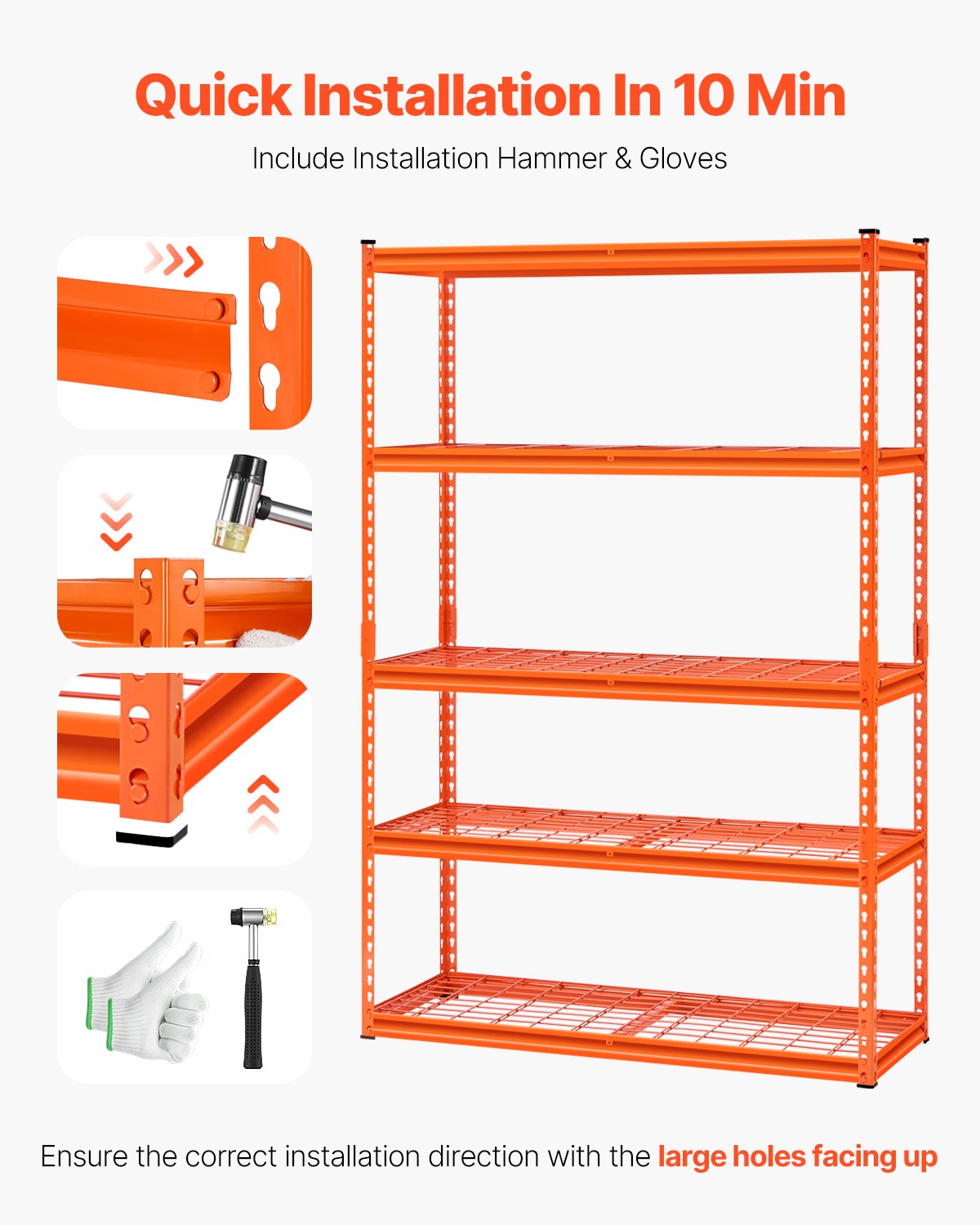 Förvaringshyllor 5-vånings Justerbar Heavy Duty Garagehylla 2500 lbs