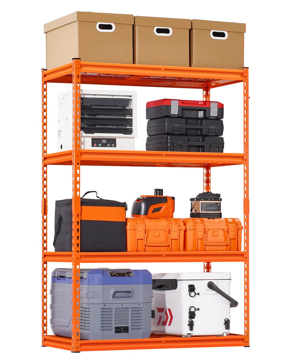 Förvaringshyllor 4-vånings justerbar Heavy Duty garagehylla 2400 lbs