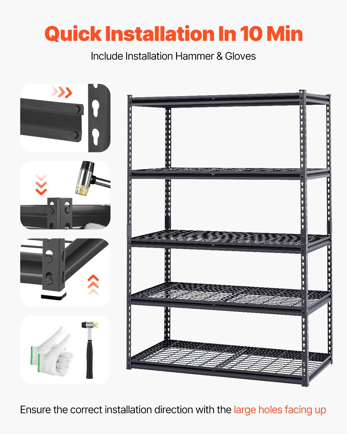 Förvaringshyllor 5-vånings Justerbar Heavy Duty Garagehylla 3000 lbs