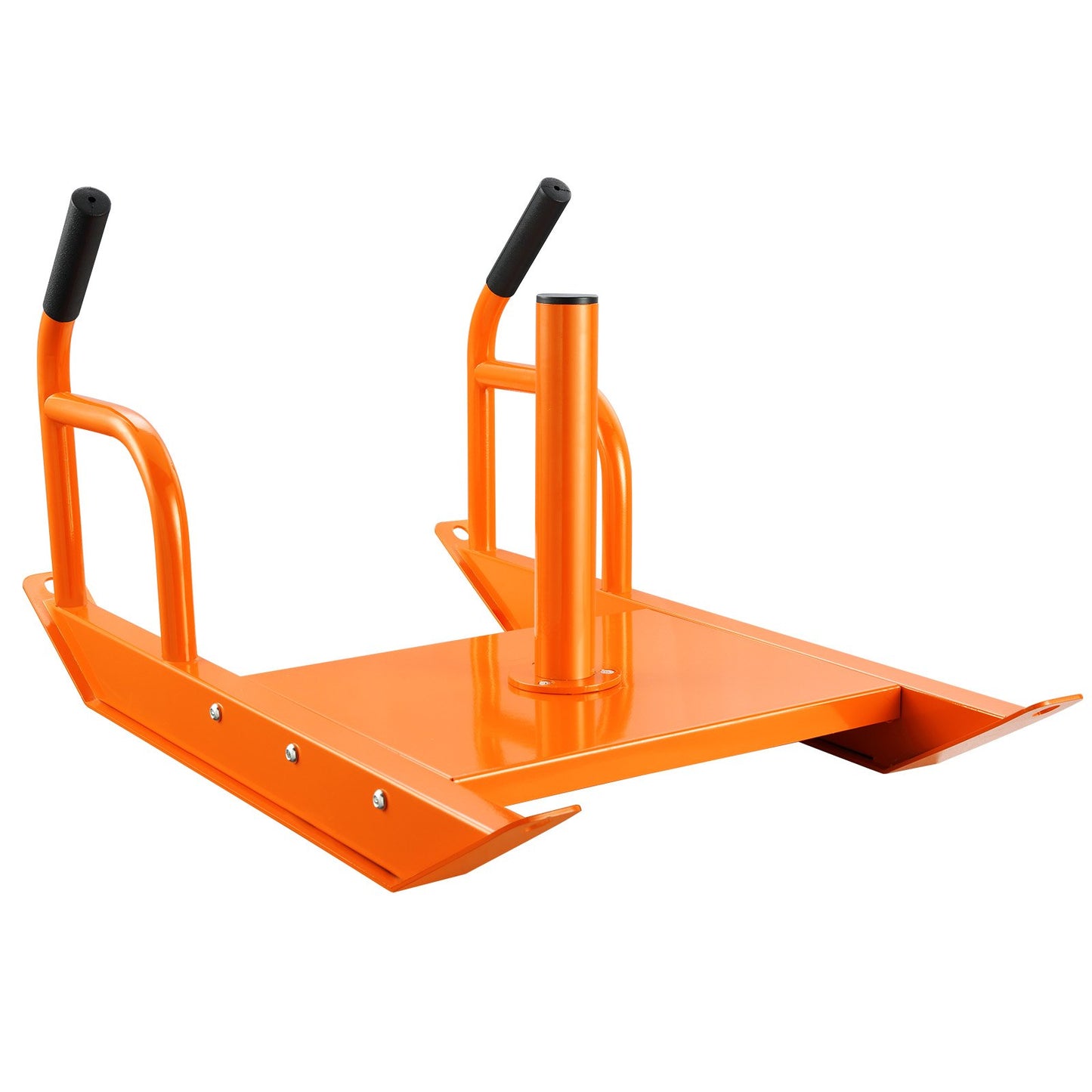 Styrketräningsdragsko, träningssläde för styrketräning med handtag, Steel Power Sled träningsutrustning för atletisk träning och hastighetsförbättring, lämplig för 1"&2" viktskiva, orange