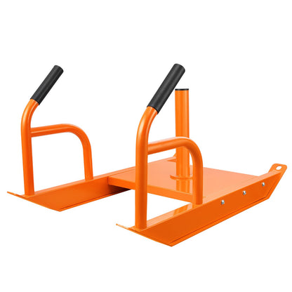 Styrketräningsdragsko, träningssläde för styrketräning med handtag, Steel Power Sled träningsutrustning för atletisk träning och hastighetsförbättring, lämplig för 1"&2" viktskiva, orange