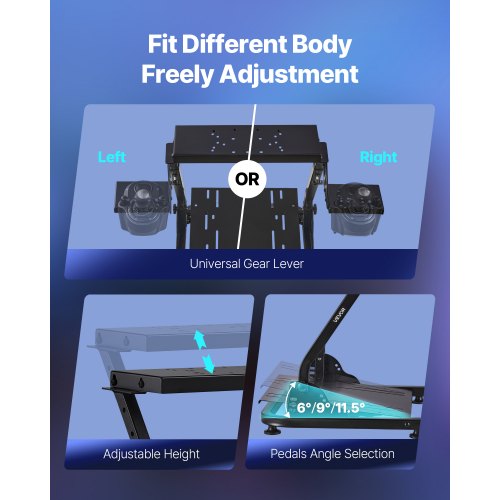 Racing Wheel Stand, Justerbart & Hopfällbart Simulatorställ för Logitech G29 G27 G920 G923, Thrustmaster T300RS T300GT T248 TS-PC TSXW Gaming Cockpit, Pedalsimulator ingår ej |  EU