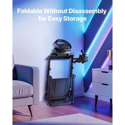 Racing Wheel Stand, Justerbart & Hopfällbart Simulatorställ för Logitech G29 G27 G920 G923, Thrustmaster T300RS T300GT T248 TS-PC TSXW Gaming Cockpit, Pedalsimulator ingår ej |  EU