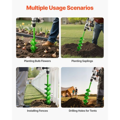 Auger Drill 3.94 x 31.1 Inch Soil Spiral Post Hole Digger Planting Tool