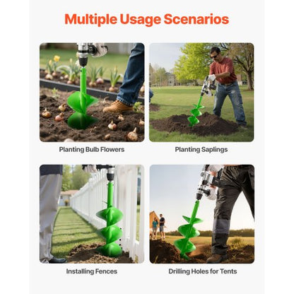 Auger Drill 7.87 x 31.1 Inch Soil Spiral Post Hole Digger Planting Tool