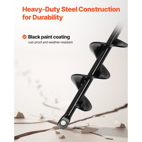 Auger Drill 1.57 x 8.67 Inch Soil Spiral Post Hole Digger Planting Tool
