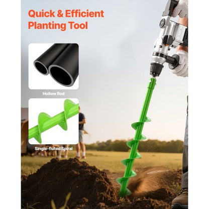 Auger Drill 2.36 x 31.1 Inch Soil Spiral Post Hole Digger Planting Tool