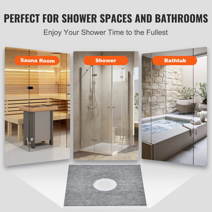 Shower edge kit, 914x914 mm shower tray kit with 160 mm central drain, lightweight EPS shower installation kits with 2 waterproof sheets, shower tray tilt rods Suitable for bathrooms