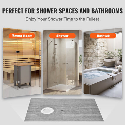 Shower edge kit, 1524x965 mm shower tray kit with 160 mm offset drain, lightweight EPS shower installation kits with 2 waterproof cloths, shower tray tilt rods Suitable for bathrooms