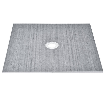 Duschkantskit, 1828x1828 mm duschkarsats med 160 mm centralt avlopp, lättvikts EPS-duschinstallationssatser med 2 vattentäta dukar, lutningsstavar för duschkar Passar för badrum