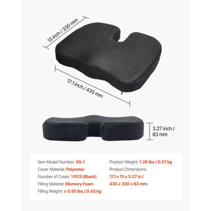 Sittdyna Memory Foam Sittdyna Stoldyna för rygg och höft tryckavlastning