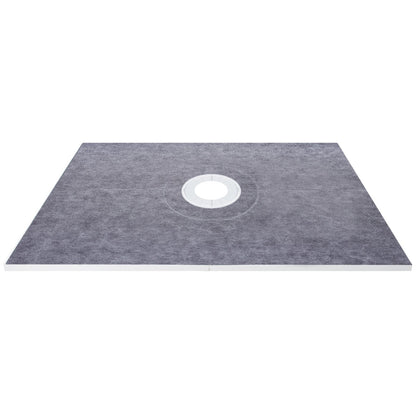 Duschkantsats, 38" x 60" ABS vattentät duschkantbeläggning med 4" ABS central limfläns, 4" rostfritt stål galler och murslev, kapbar duschkant, duschkar Passar för badrum