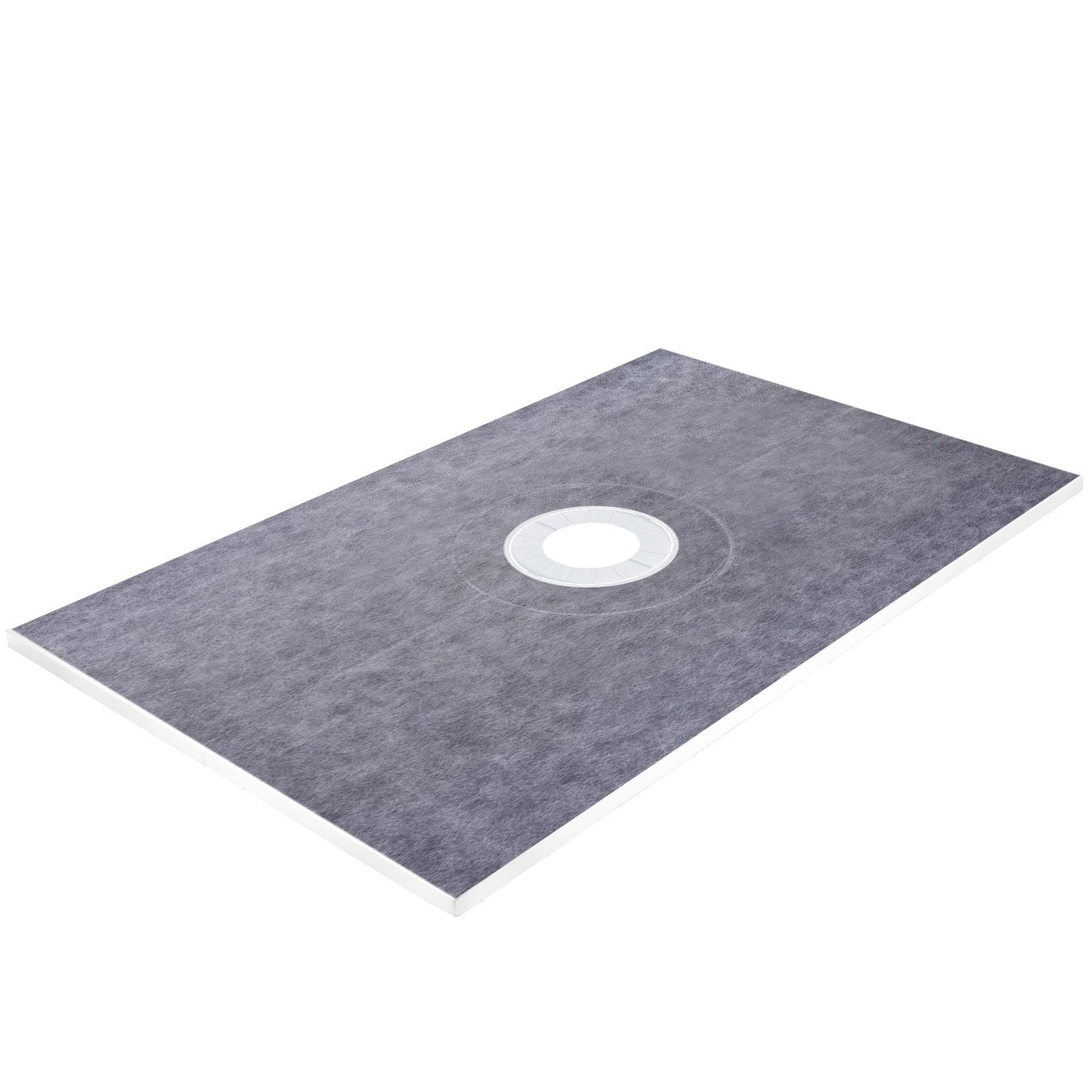 Duschkantsats, 38" x 60" ABS vattentät duschkantbeläggning med 4" ABS central limfläns, 4" rostfritt stål galler och murslev, kapbar duschkant, duschkar Passar för badrum