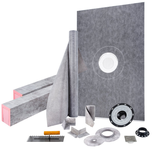 Waterproofing Shower Kit Shower Kit Bricka 48''x72'' med centralt avlopp ABS