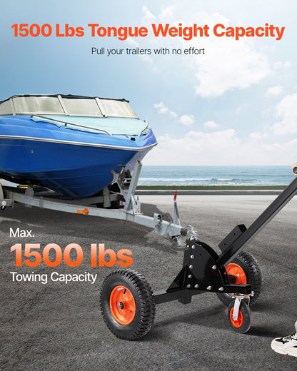 1500lbs 2-in-1 Trailer Dolly 22 and 26 in Adjustable Height 2-inch Ball with Wheels