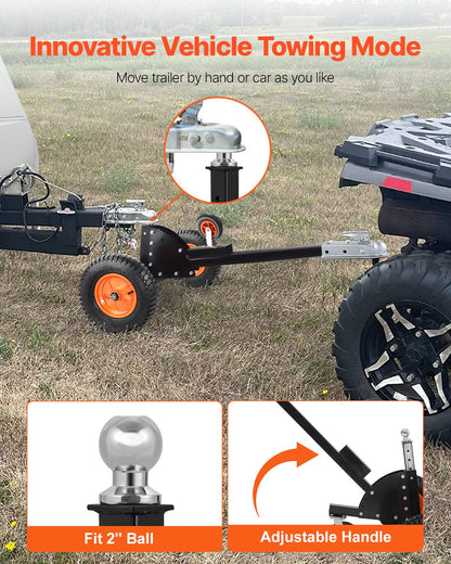 1500lbs 2-in-1 Trailer Dolly 22 and 26 in Adjustable Height 2-inch Ball with Wheels