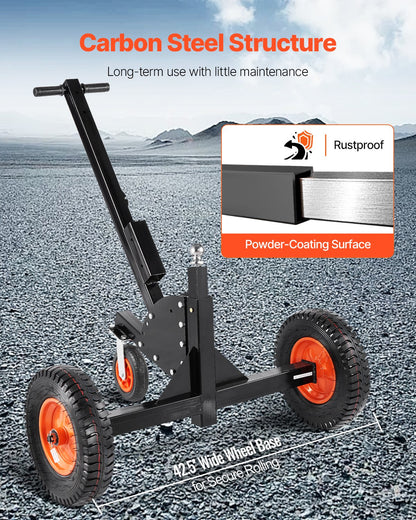 1500lbs 2-in-1 Trailer Dolly 22 and 26 in Adjustable Height 2-inch Ball with Wheels