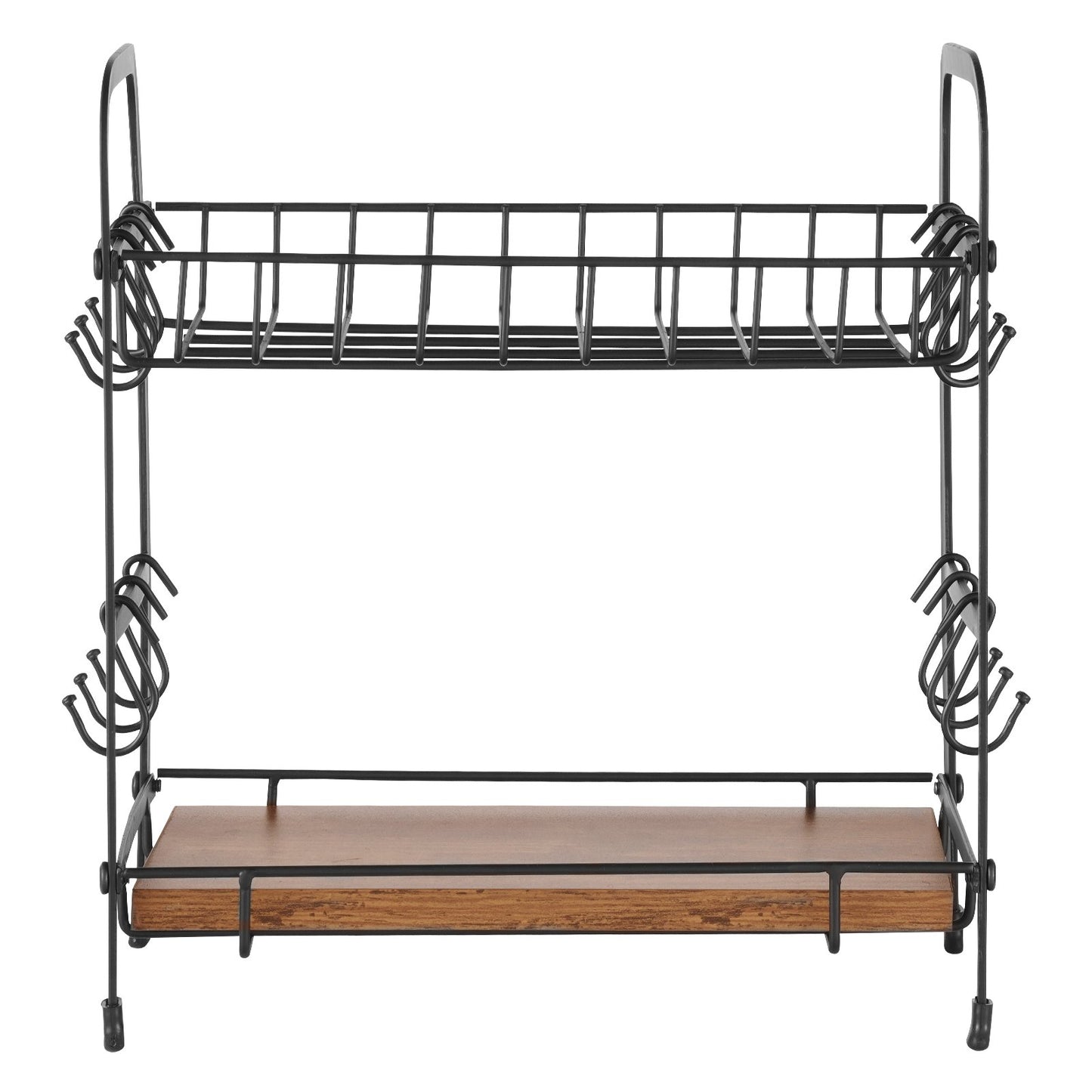 2-Tier Countertop Coffee Bar Organizer with 12 Movable Hooks Cup Holder