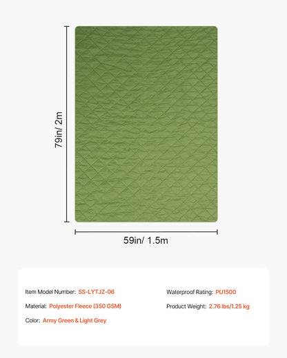 Campingfilt 82" x 55" Warm Stadium Filt 330GSM Outdoor Travel