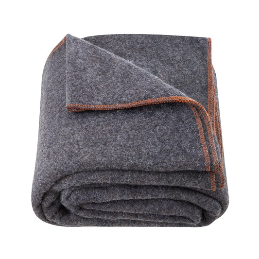 Wool Camping Filt 64" x 88" Varmt för Camping Vandringsresor Mörkgrå