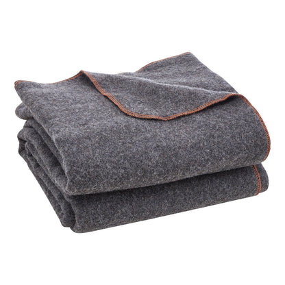 Wool Camping Filt 64" x 88" Varmt för Camping Vandringsresor Mörkgrå