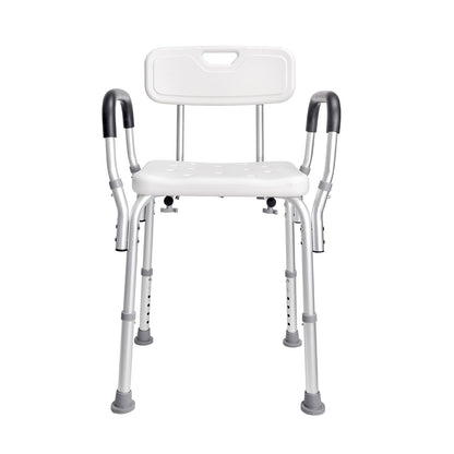 Shower Chair, Shower Seat with Back, Shower Stool with Adjustable Height, Shower Chair for Indoor Shower Tub, Non-Slip Bathroom Bench Bath Chair for Elderly Disabled Handicap, 158.8 kg Capacity