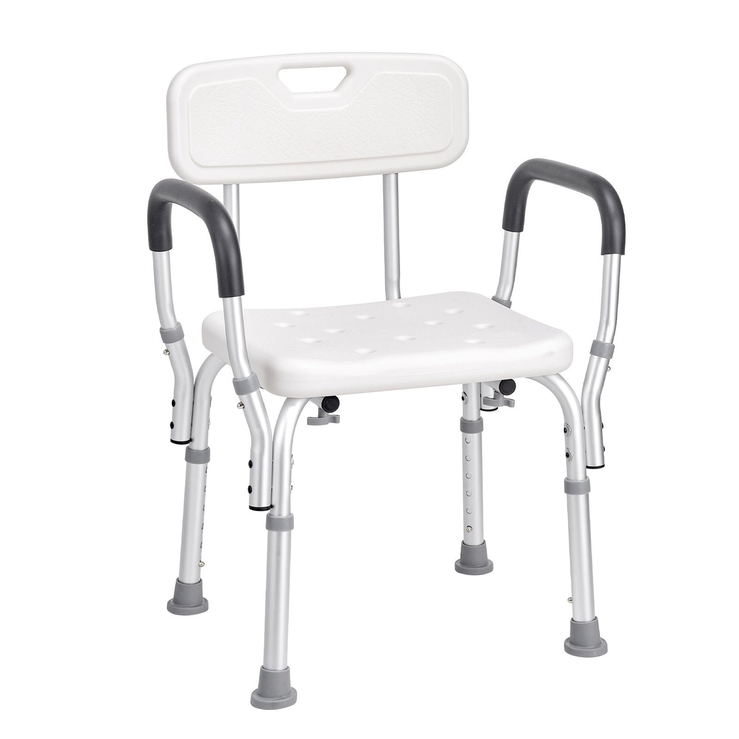 Shower Chair, Shower Seat with Back, Shower Stool with Adjustable Height, Shower Chair for Indoor Shower Tub, Non-Slip Bathroom Bench Bath Chair for Elderly Disabled Handicap, 158.8 kg Capacity