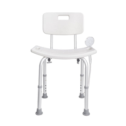 Shower Chair, Shower Seat with Back, Shower Stool with Adjustable Height, Shower Chair for Indoor Shower Tub, Non-Slip Bathroom Bench Bath Chair for Elderly Disabled Handicap, 158.8 kg Capacity