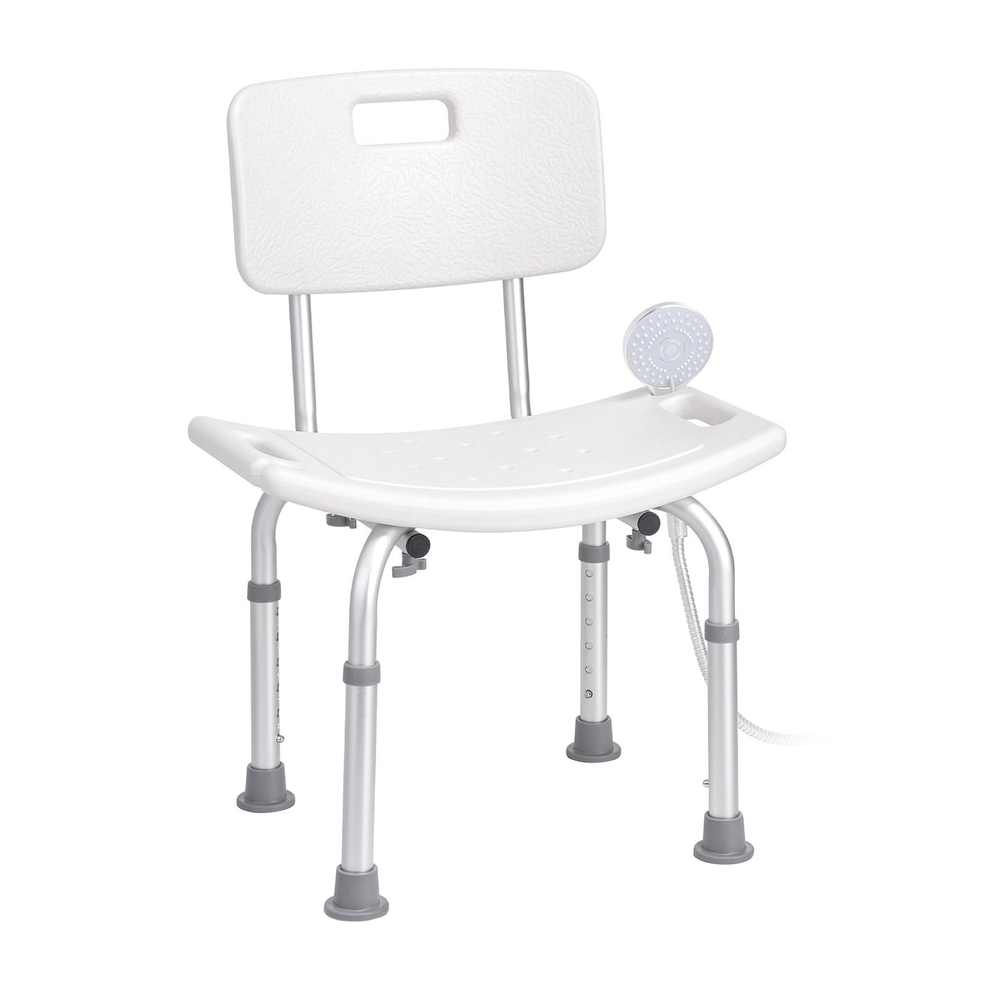 Shower Chair, Shower Seat with Back, Shower Stool with Adjustable Height, Shower Chair for Indoor Shower Tub, Non-Slip Bathroom Bench Bath Chair for Elderly Disabled Handicap, 158.8 kg Capacity