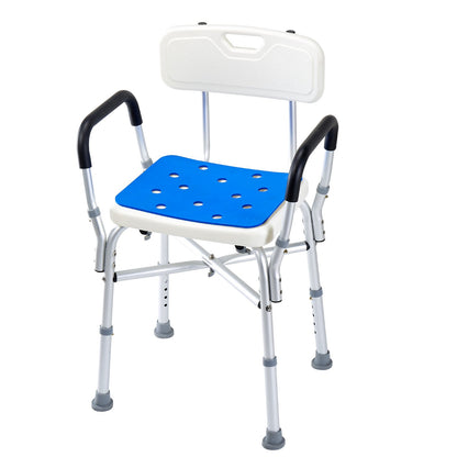 400lbs Shower Chair Bathtub Bench Arms Back Adjustable Height for Inside Bathtub