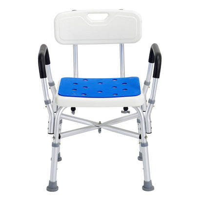 400lbs Shower Chair Bathtub Bench Arms Back Adjustable Height for Inside Bathtub