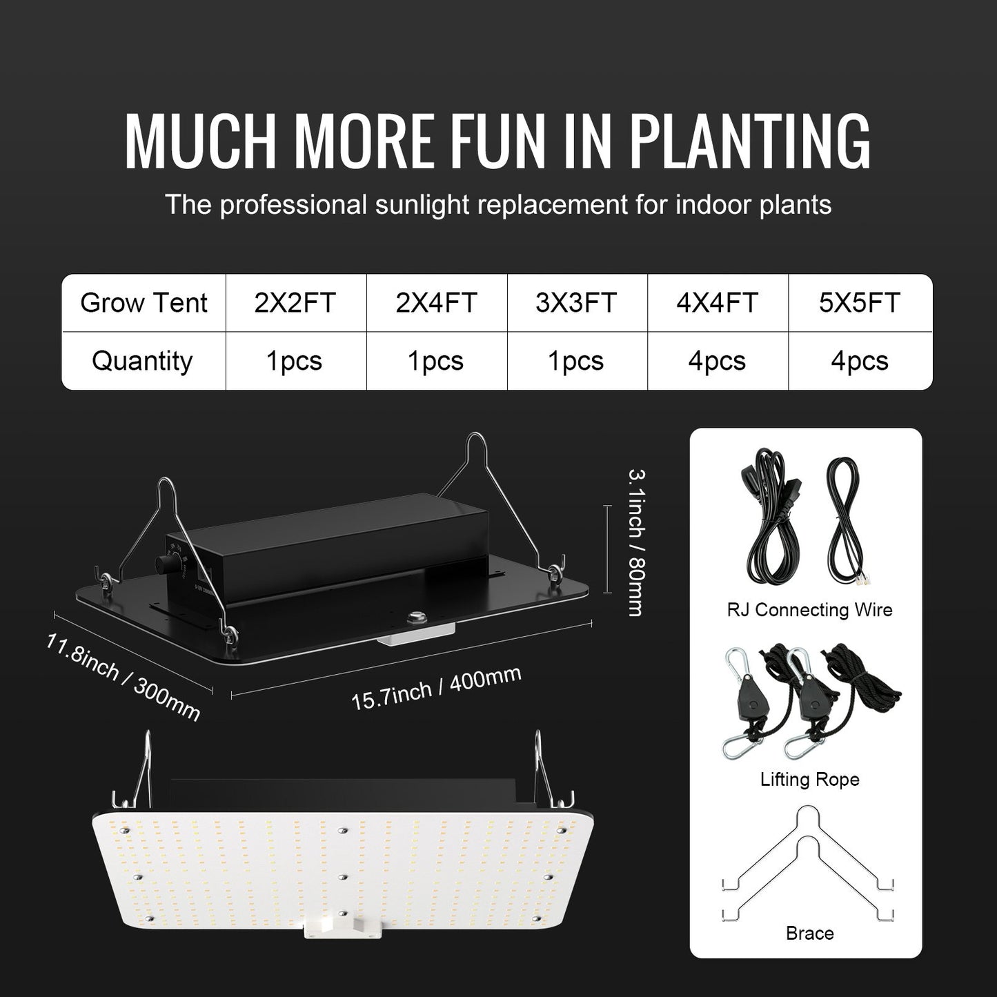LED Grow Light, 150W Full Spectrum Dimbar, High Yield Samsung 2B1B Dioder Odlingslampa för inomhusväxter Fröplantor Veg och Bloom Växthusodling, Daisy Chain Driver för 3 x 3 ft odlingstält