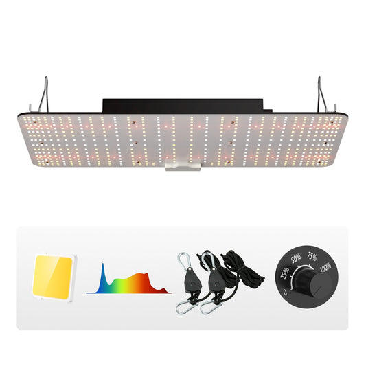 LED Grow Light, 200W Full Spectrum Dimbar, High Yield Samsung 2B1B Dioder Odlingslampa för inomhusväxter Fröplantor Veg och Bloom Växthusodling, Daisy Chain Driver för 2x4/3x3 ft odlingstält