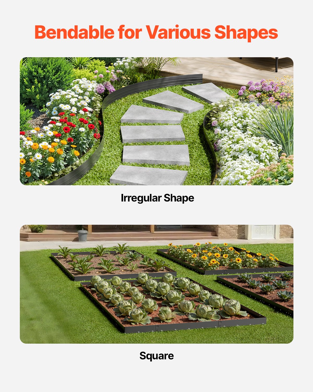 Metal Landscape Edging 10pack 60in Rust Resistant Bendable for Garden Yard