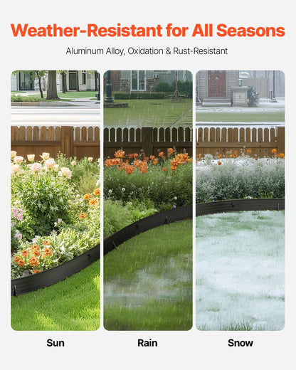 Metal Landscape Edging 8-Pack 72 Inch Rust Resistant Bendable for Garden Yard