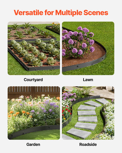 Metal Landscape Edging 8-Pack 72 Inch Rust Resistant Bendable for Garden Yard