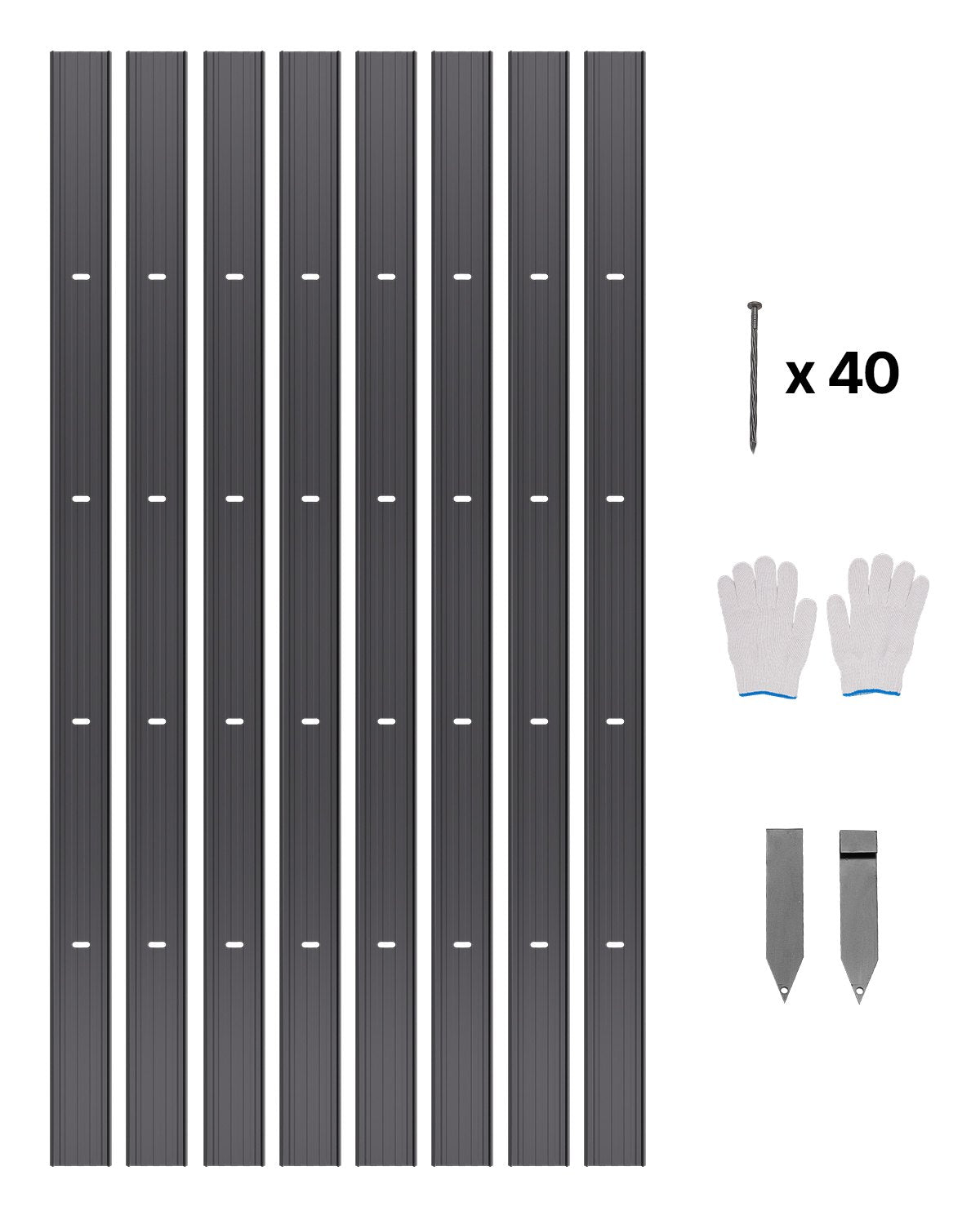 Metal Landscape Edging 8-Pack 72 Inch Rust Resistant Bendable for Garden Yard