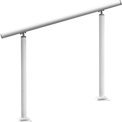 Handrail Outdoor Stairs, 4 Feet, 34 Inch Outdoor Ladder Railing White Outdoor Stair Railing Adjustable from 0 to 60 Degrees Handrail for Outdoor Stairs White Aluminum Stair Railing for Garden