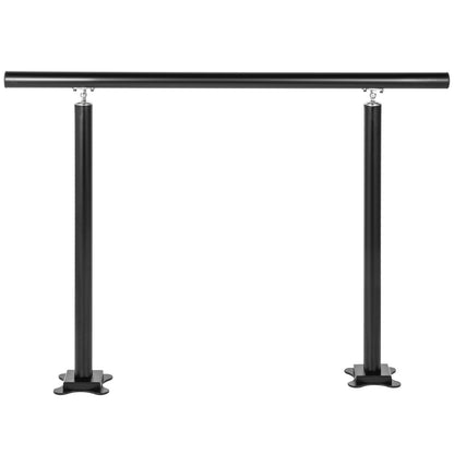 Handlauf für Außentreppen, 4 Fuß, 34 Zoll Außengeländer, schwarzes Außentreppengeländer, verstellbar von 0 bis 60 Grad, Handlauf für Treppen im Freien, schwarzes Aluminium-Treppengeländer für den Garten
