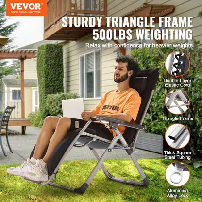 Zero Gravity Chair 26" Zero Gravity Recliner Lounge Chair inomhus och utomhus