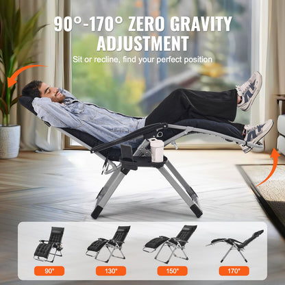 Zero Gravity Chair 26" Zero Gravity Recliner Lounge Chair inomhus och utomhus